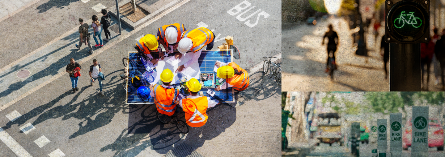 14th Annual Mineta National Transportation Policy Summit—Getting to Zero Deaths on Our Roadways: Is the IIJA up to the Challenge? Image - collage of street photos and planners